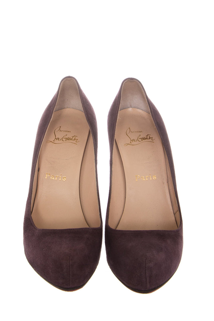 Christian Louboutin Eggplant Suede Pumps SZ 38.5