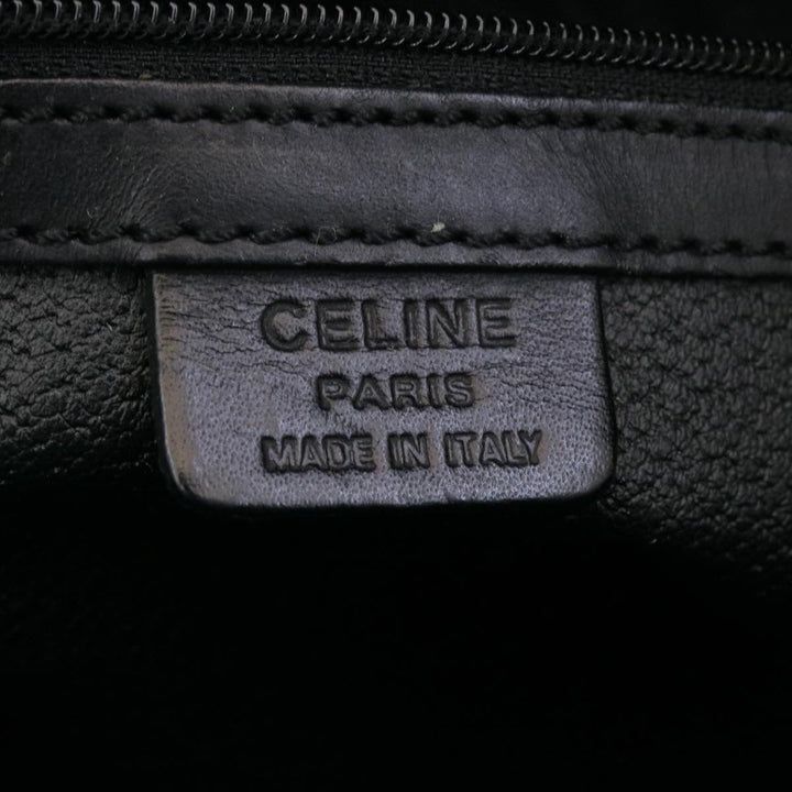 Celine Macadam Canvas Hand Bag Black  27154