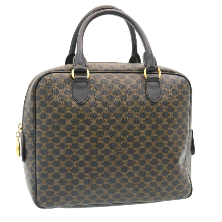 Celine Macadam Canvas Hand Bag Black  27154