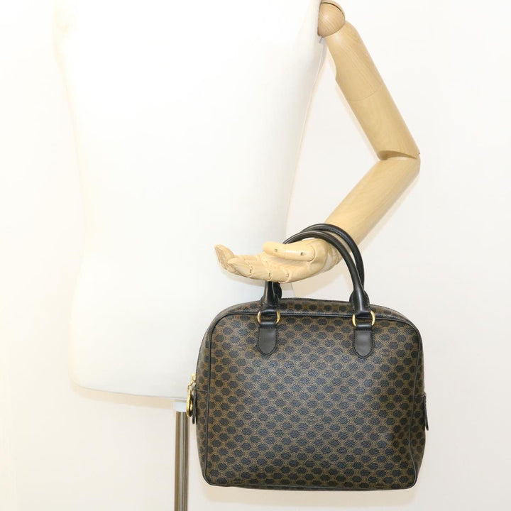 Celine Macadam Canvas Hand Bag Black  27154