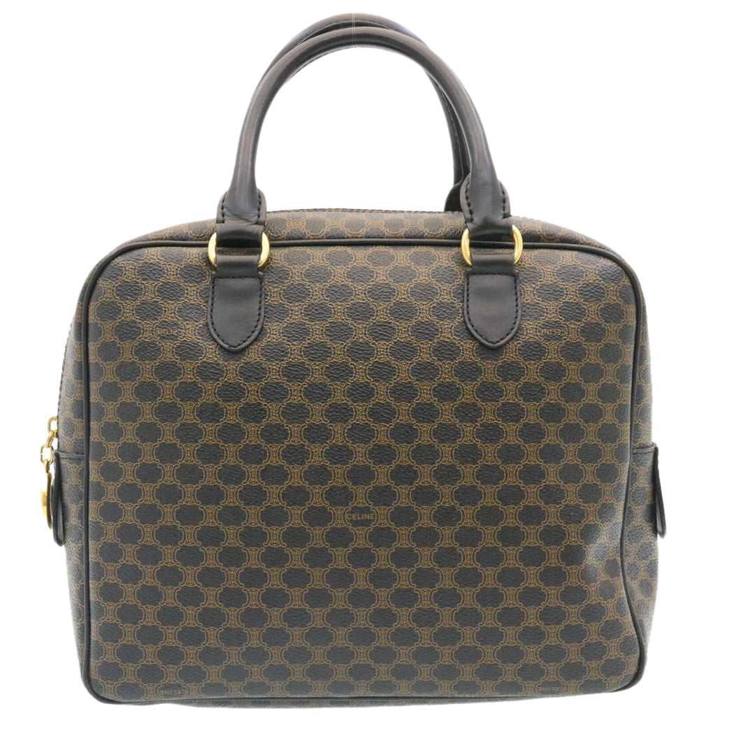 Celine Macadam Canvas Hand Bag Black  27154