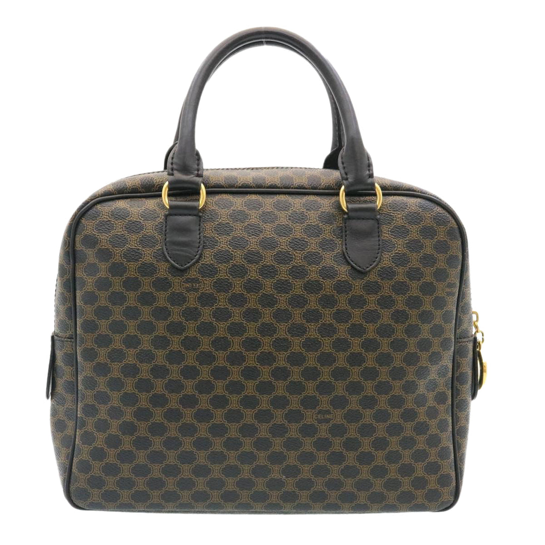 Celine Macadam Canvas Hand Bag Black  27154