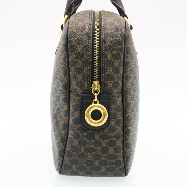 Celine Macadam Canvas Hand Bag Black  27154