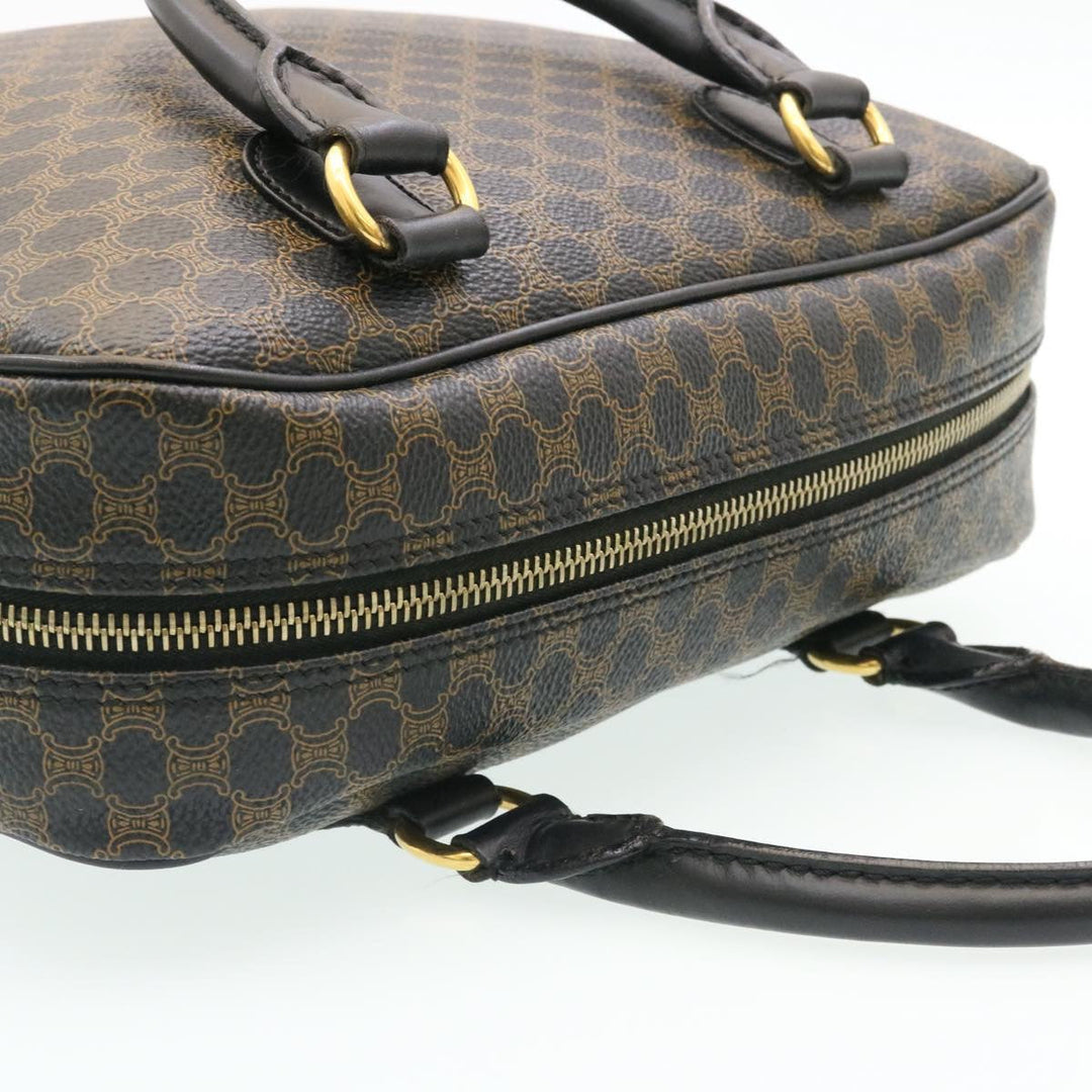 Celine Macadam Canvas Hand Bag Black  27154