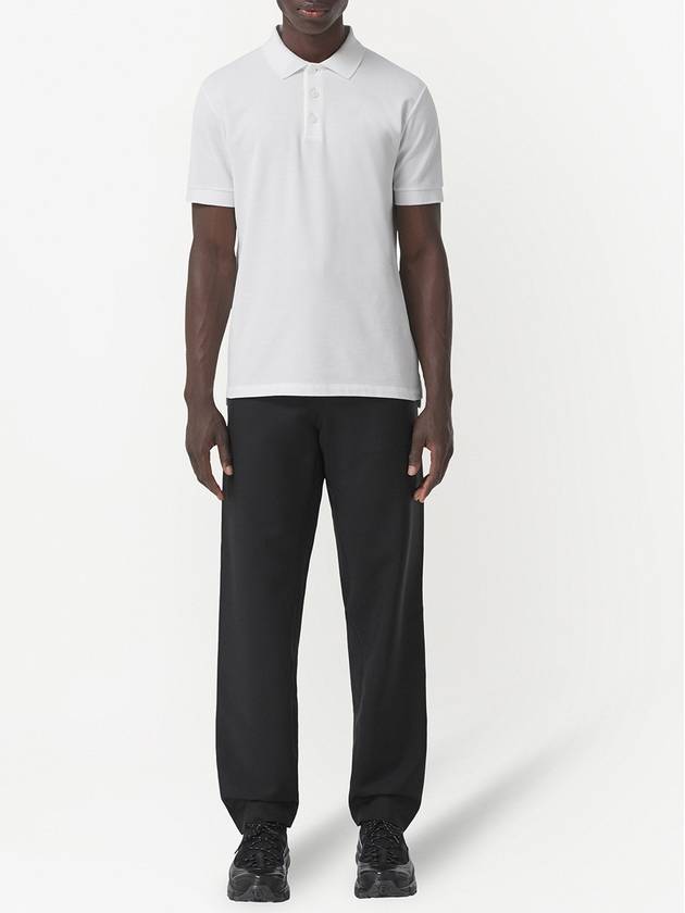 Burberry Monogram Embroidery Polo Shirt White