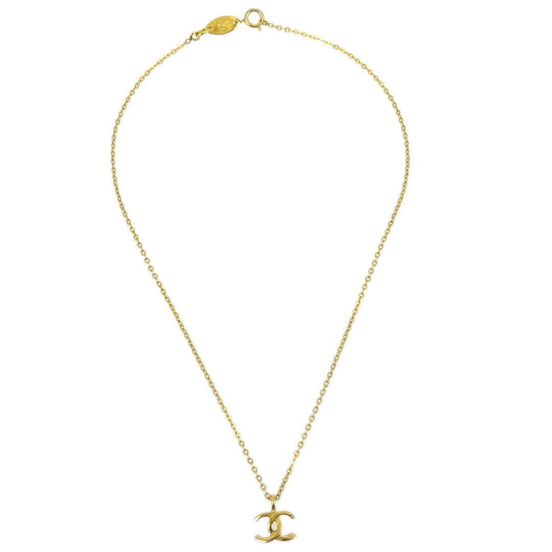 Top Quality Chanel CC Gold Chain Pendant Necklace 1982