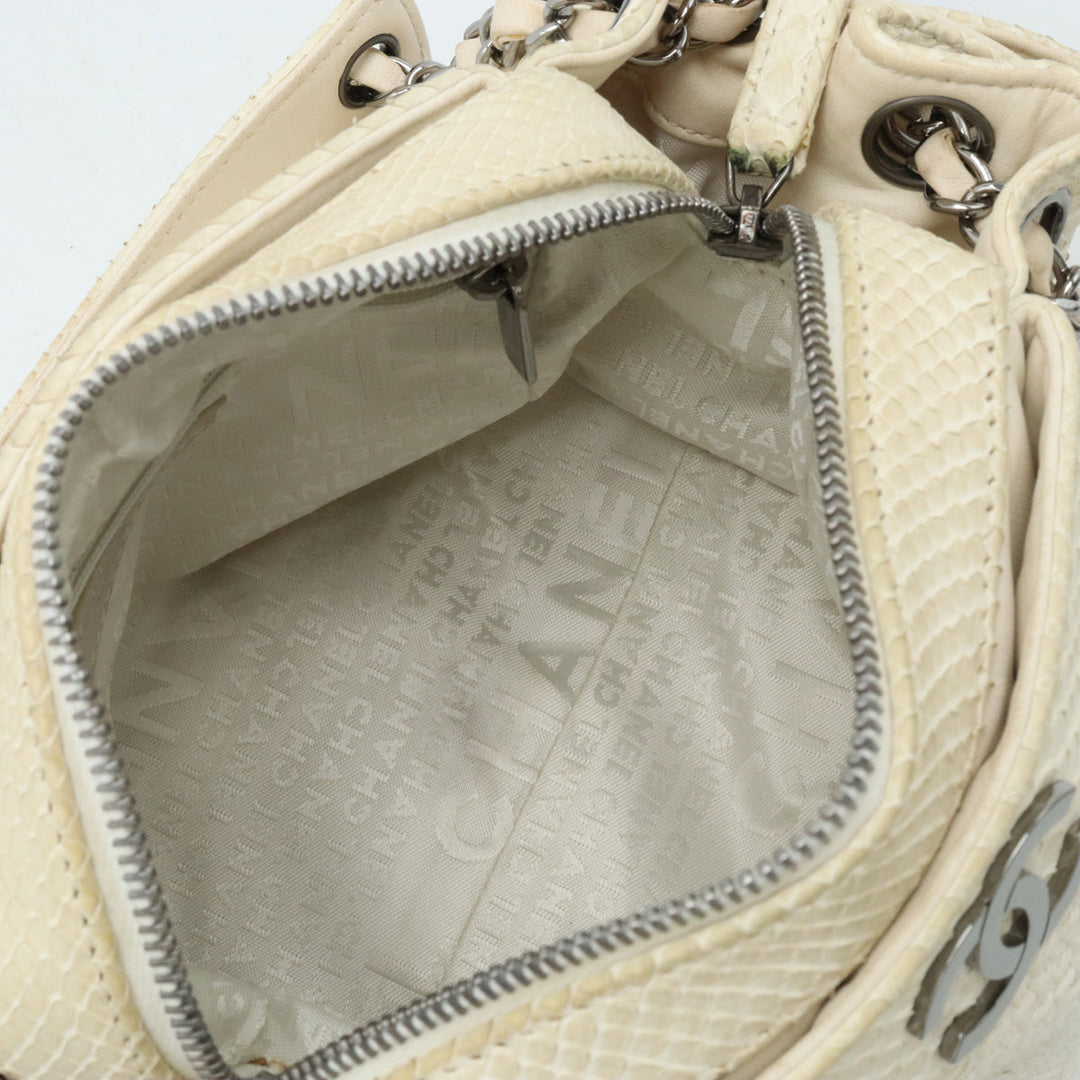 Top Quality Chanel Top Quality Chanel Cocomark Wrapped Chain Bag One-Shoulder Shoulder Bag Cotton Canvas Pearson Ivory White Blumin