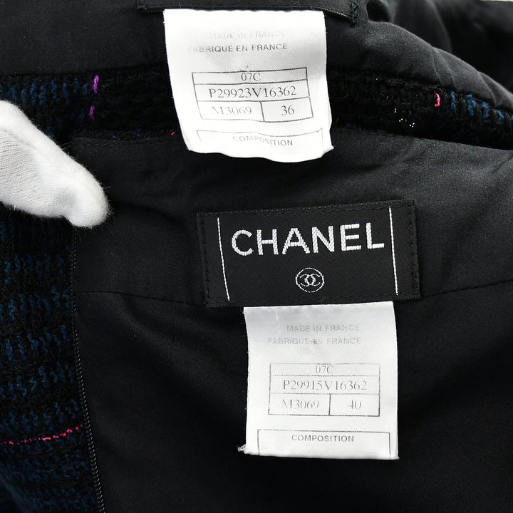 Top Quality Chanel Cruise 2007 tweed open-front jacket skirt suit #36 #40