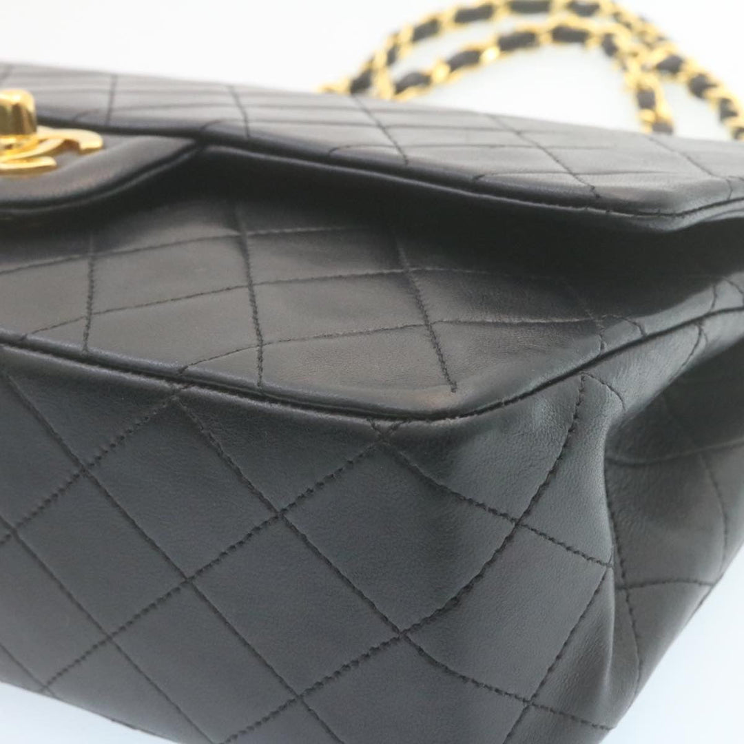 Top Quality Chanel Classic Matelasse 25 Chain New Shoulder Bag Lamb Skin Black Auth 27848A