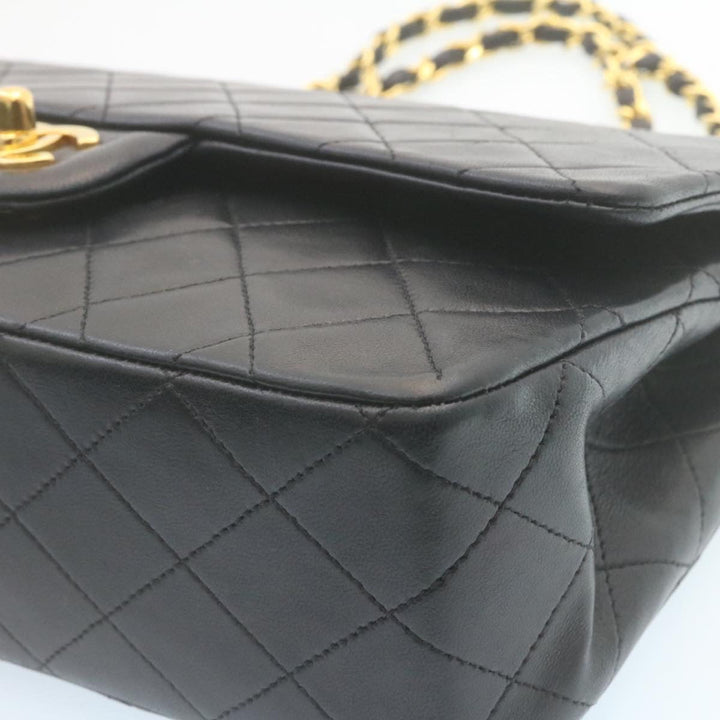 Top Quality Chanel Classic Matelasse 25 Chain New Shoulder Bag Lamb Skin Black Auth 27848A