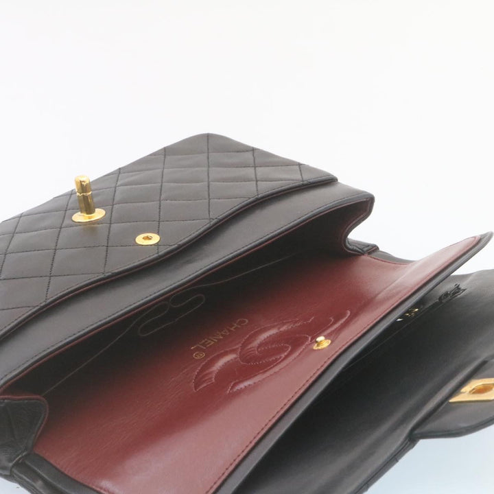 Top Quality Chanel Classic Matelasse 25 Chain New Shoulder Bag Lamb Skin Black Auth 27848A