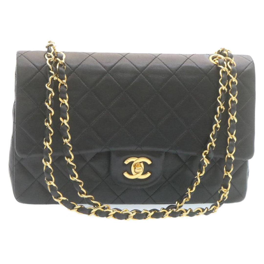 Top Quality Chanel Classic Matelasse 25 Chain New Shoulder Bag Lamb Skin Black Auth 27848A