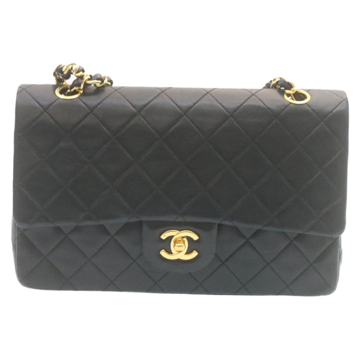 Top Quality Chanel Classic Matelasse 25 Chain New Shoulder Bag Lamb Skin Black Auth 27848A