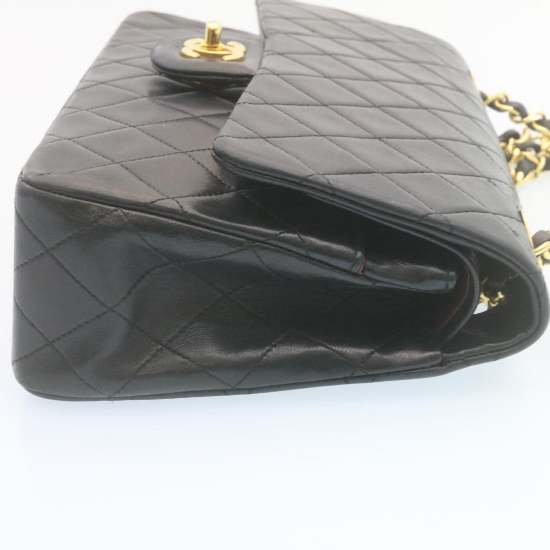 Top Quality Chanel Classic Matelasse 25 Chain New Shoulder Bag Lamb Skin Black Auth 27848A