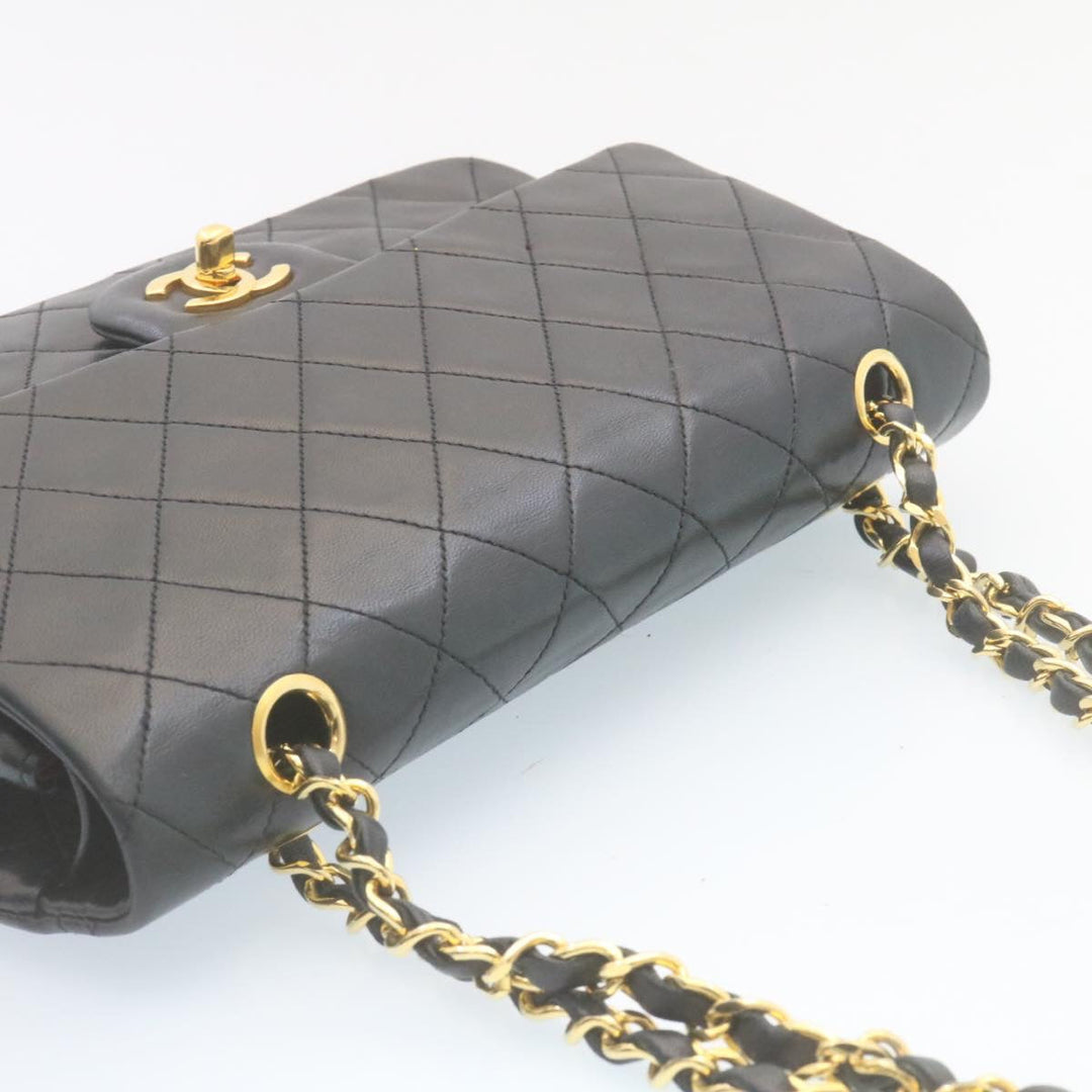 Top Quality Chanel Classic Matelasse 25 Chain New Shoulder Bag Lamb Skin Black Auth 27848A