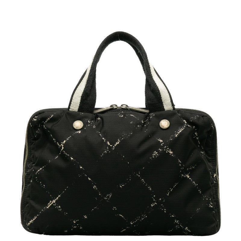 Top Quality Chanel Travel Line Boston Bag Handbag Nylon/Vinyl Black Ladies