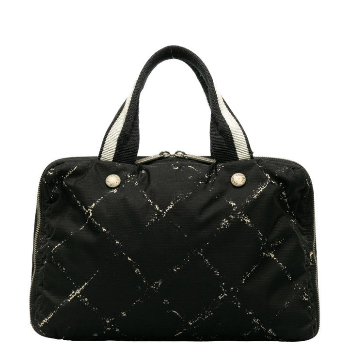 Top Quality Chanel Travel Line Boston Bag Handbag Nylon/Vinyl Black Ladies