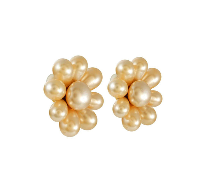 Vintage Top Quality Chanel bag Faux Pearl Flower Earrings