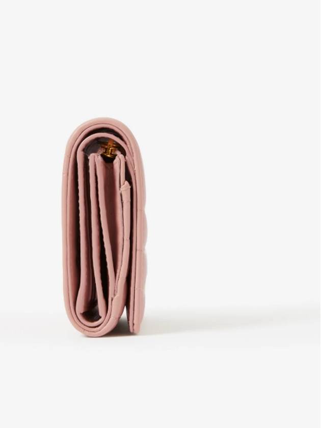Burberry Lola Quilted Leather Folding Wallet Dusty Pink