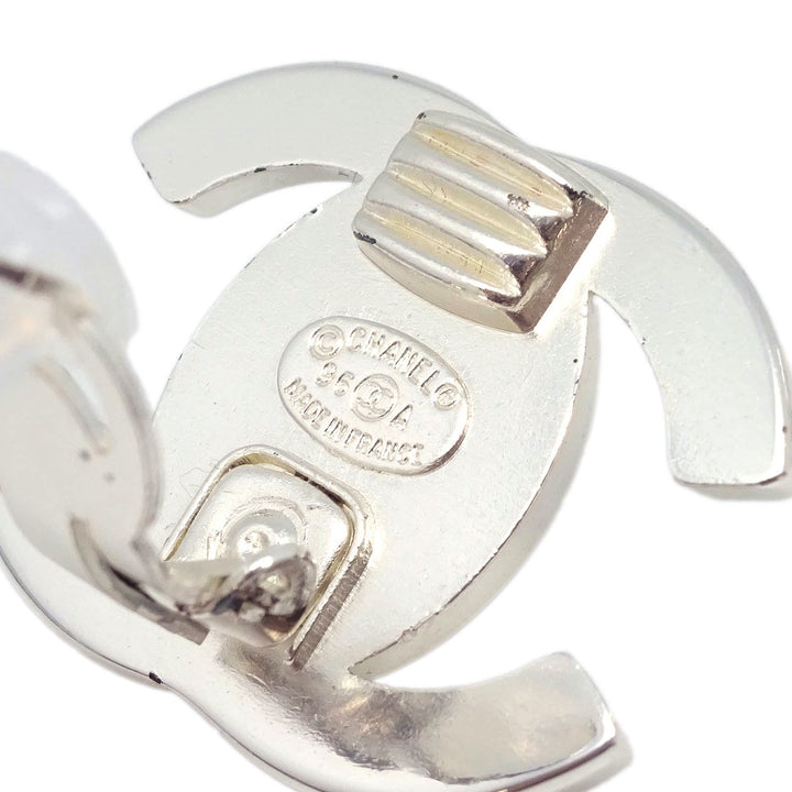 Top Quality Chanel CC Turnlock Earrings Clip-On Silver Large 96A