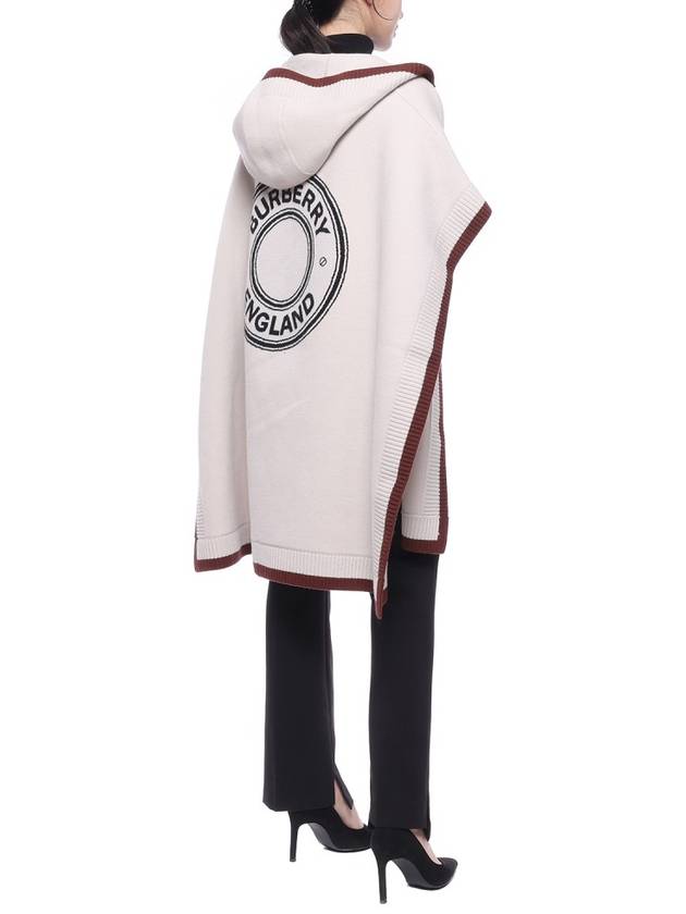 Burberry Logo Wool Cashmere Cape Ivory