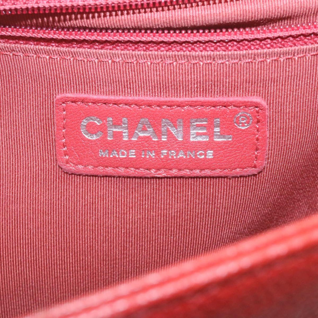 Chanel Boy  Matelasse Chain New Shoulder Bag Leather Red CC Auth 28281A