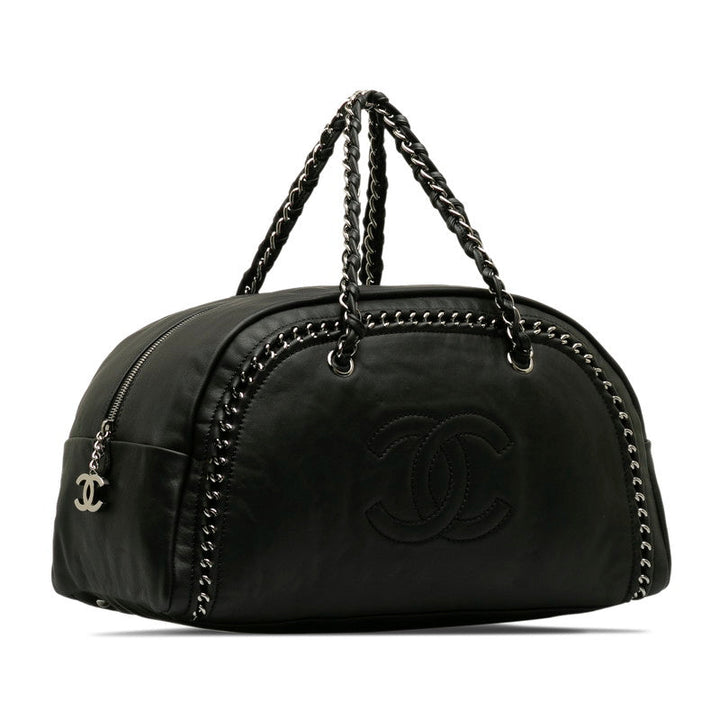 Top Quality Chanel Top Quality Chanel Luxury Line Shoulder Bag Leather Black Ladies Paris