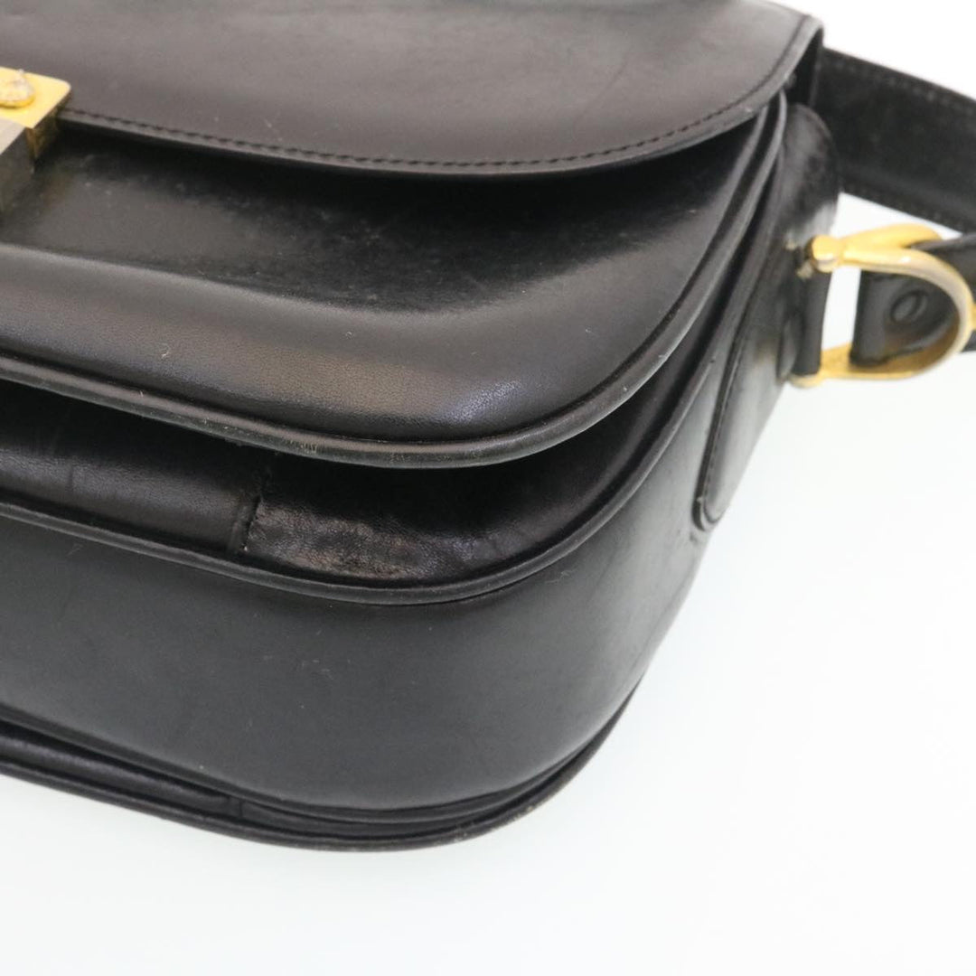 Celine Horse Carriage Shoulder Bag Leather Black  28422