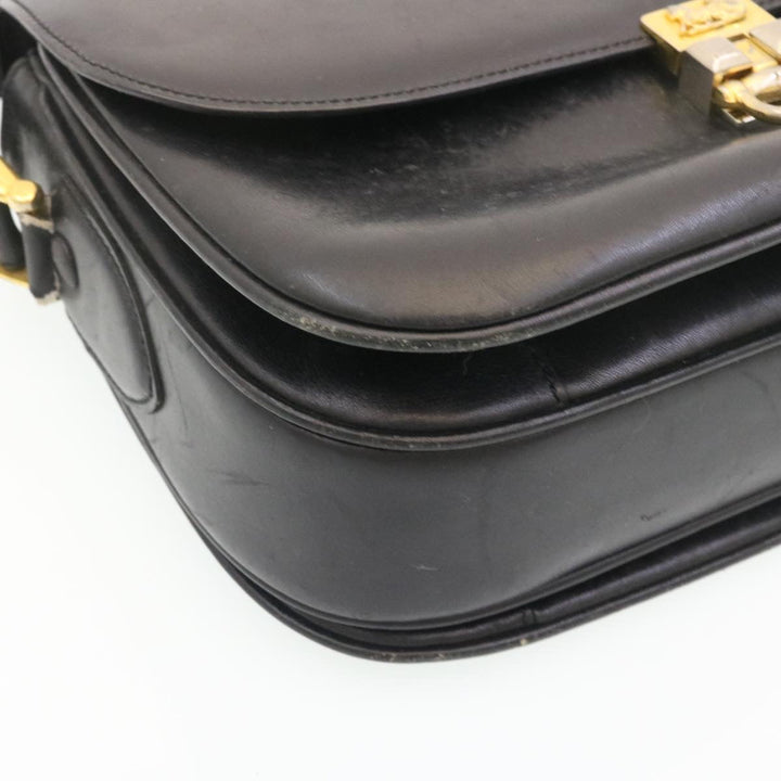Celine Horse Carriage Shoulder Bag Leather Black  28422