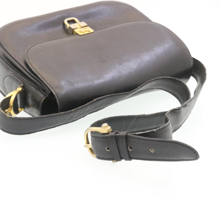 Celine Horse Carriage Shoulder Bag Leather Black  28422