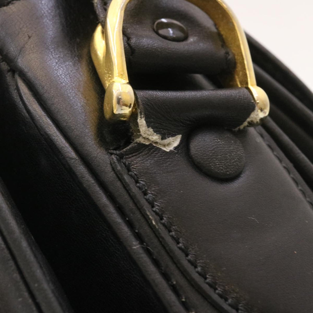 Celine Horse Carriage Shoulder Bag Leather Black  28422