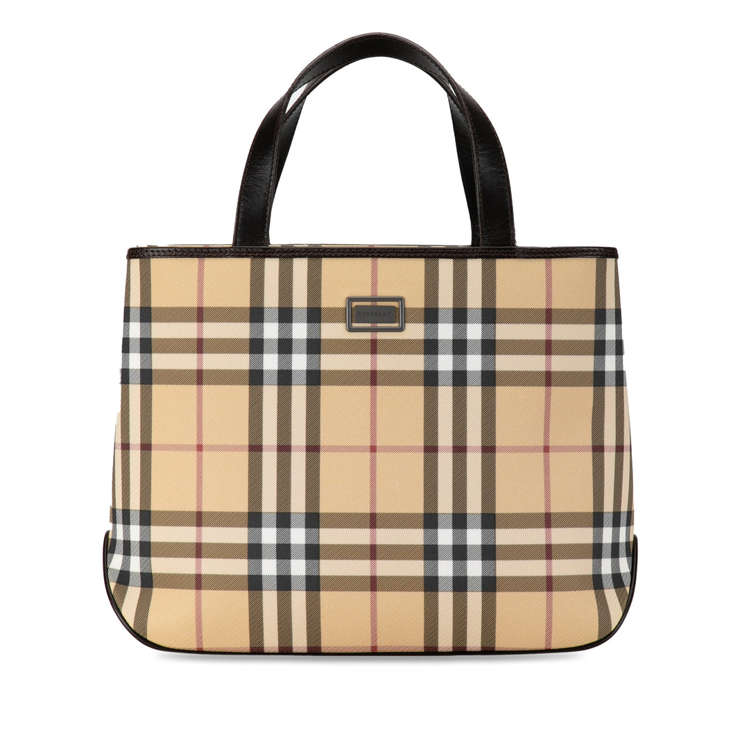 BURBERRY House Check Canvas Handbag