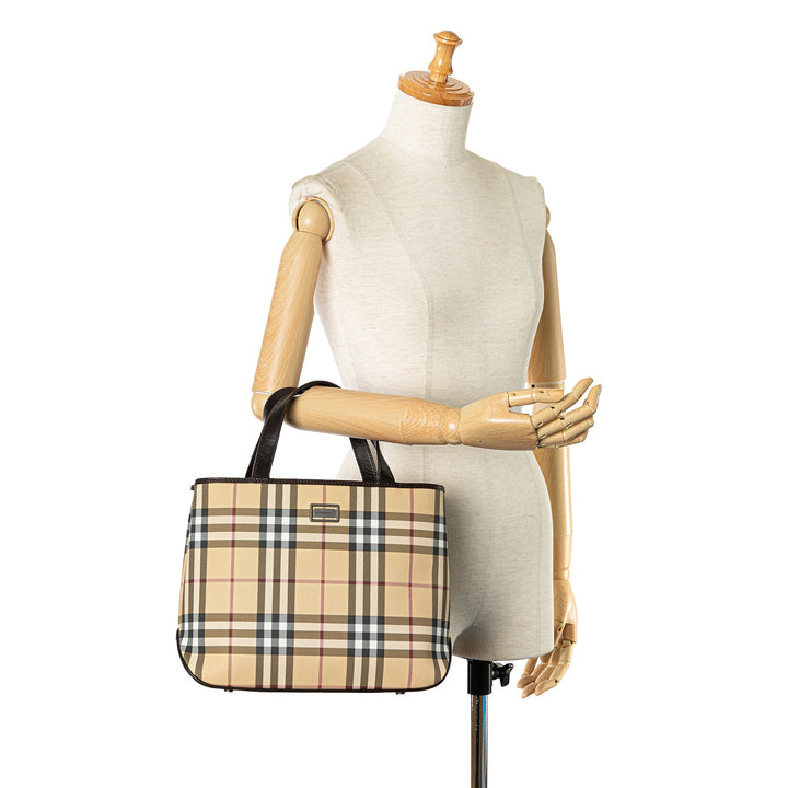 BURBERRY House Check Canvas Handbag
