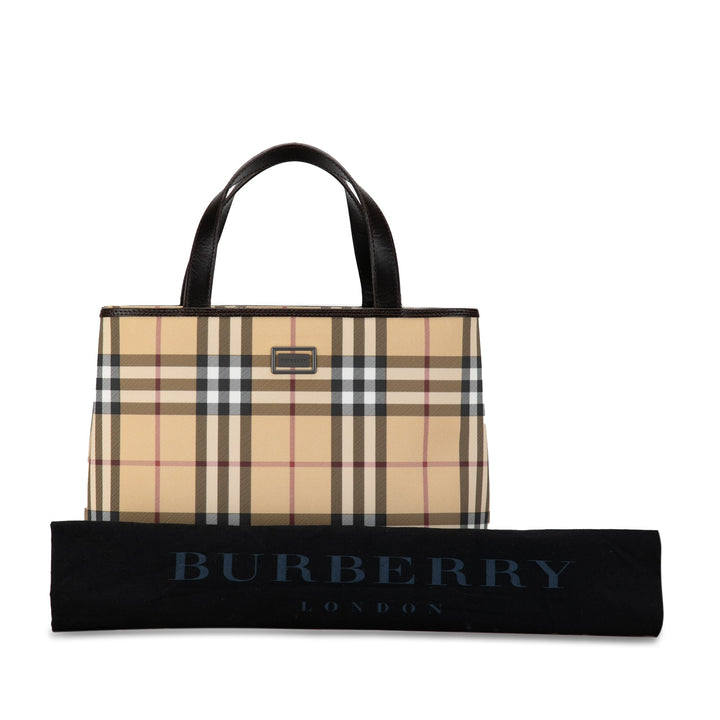 BURBERRY House Check Canvas Handbag