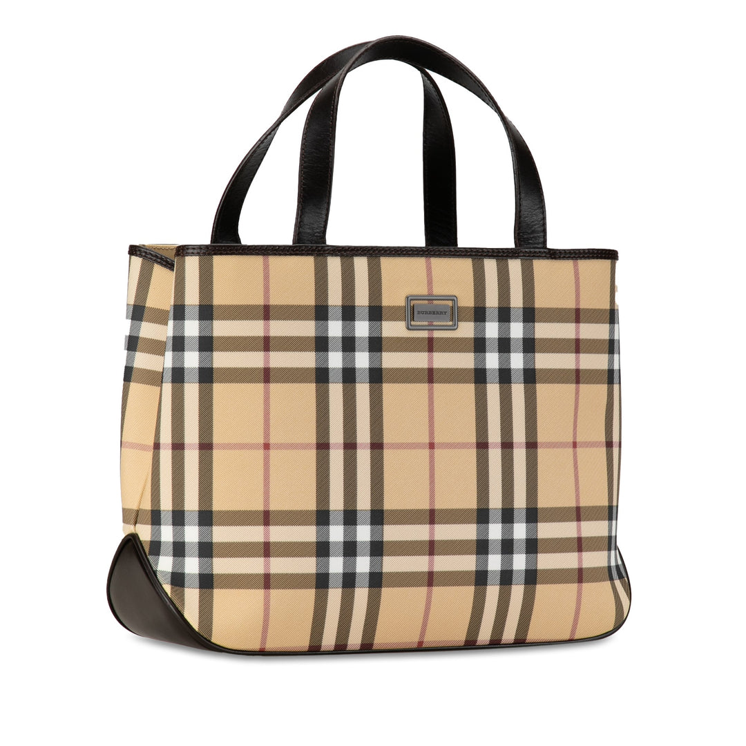 BURBERRY House Check Canvas Handbag