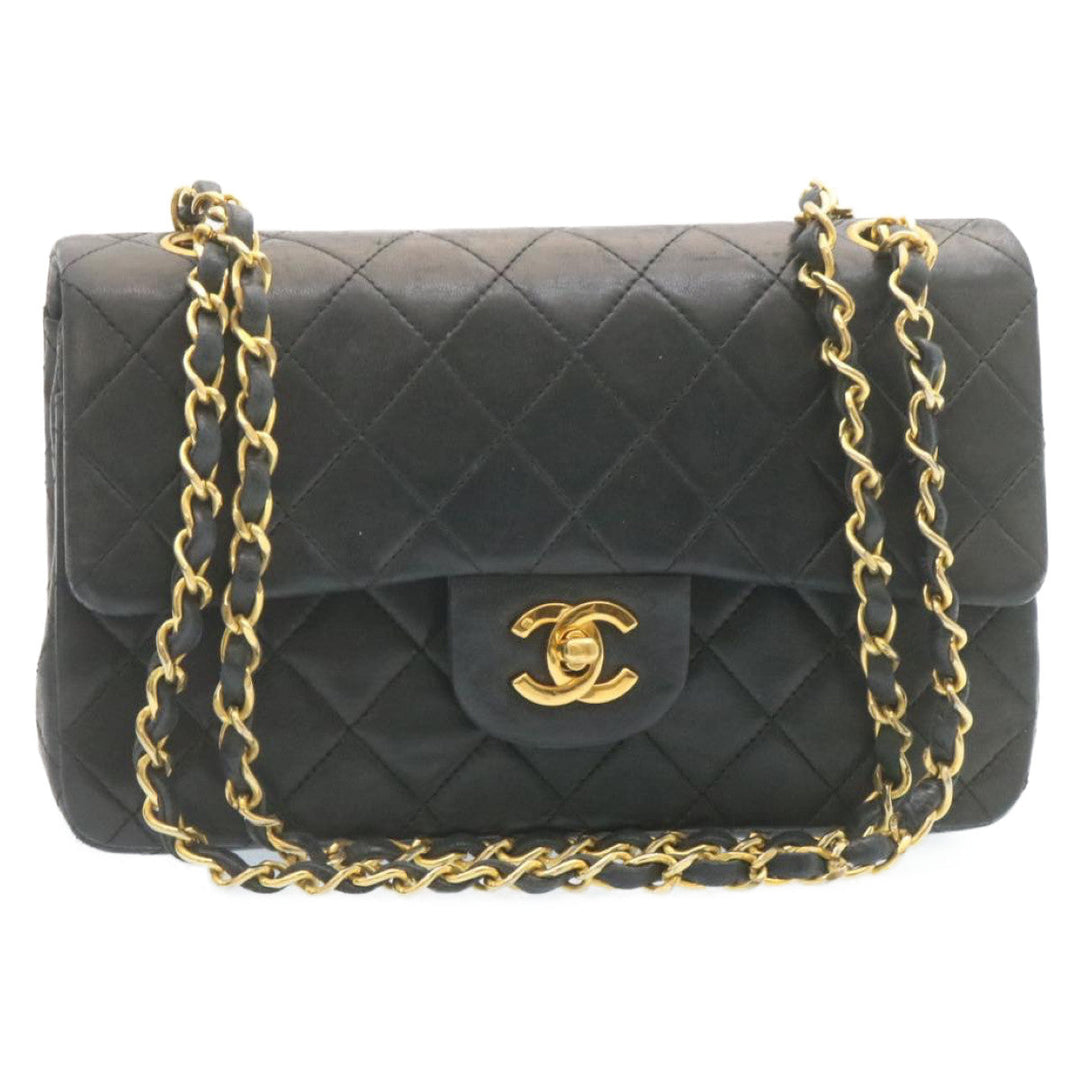 Top Quality Chanel Classic Matelasse 23 Chain New Shoulder Bag Lamb Skin Black Auth 28634A