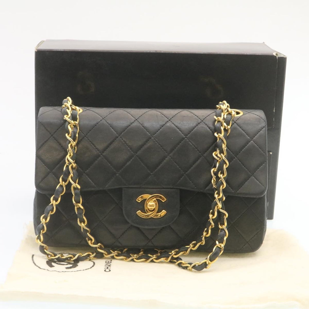 Top Quality Chanel Classic Matelasse 23 Chain New Shoulder Bag Lamb Skin Black Auth 28634A
