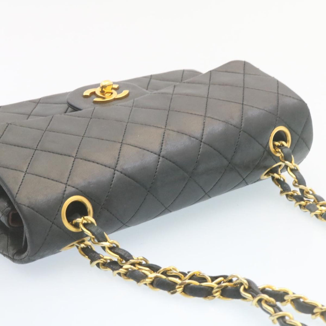 Top Quality Chanel Classic Matelasse 23 Chain New Shoulder Bag Lamb Skin Black Auth 28634A