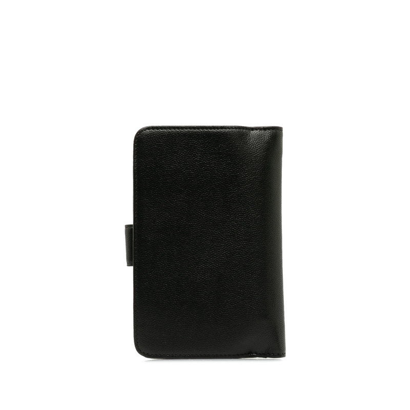 Top Quality Chanel Double Folded Wallet Caviar Skin Black Lady Frog