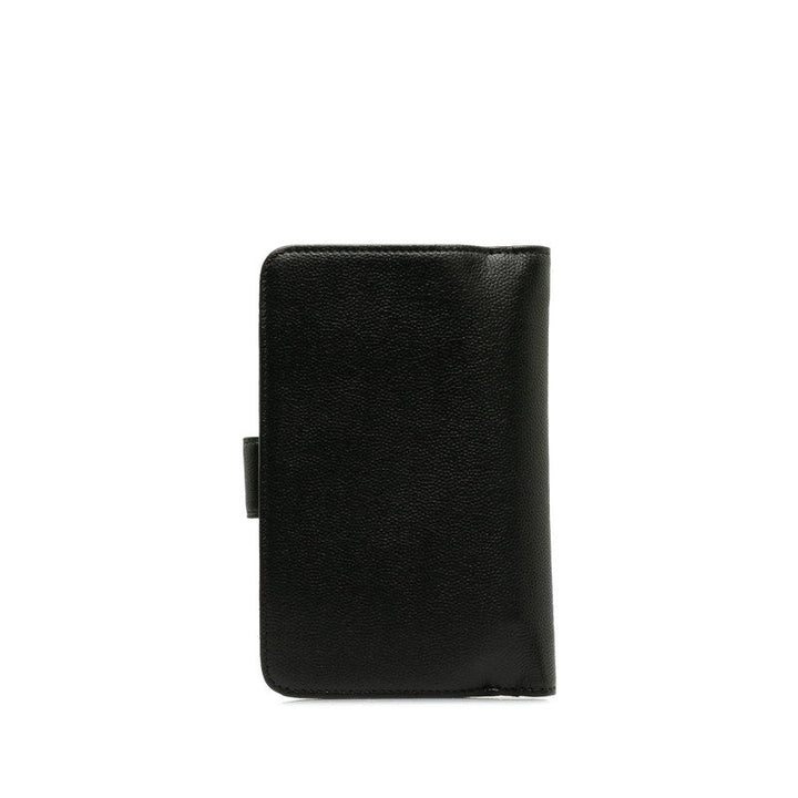 Top Quality Chanel Double Folded Wallet Caviar Skin Black Lady Frog