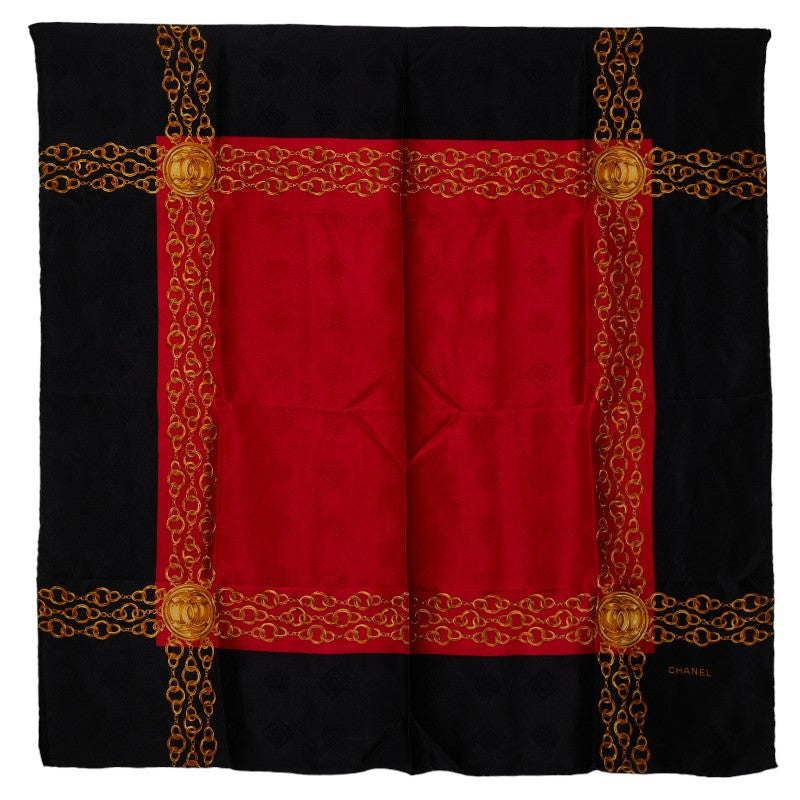 Top Quality Chanel Cocomark Chain carf Black Red Multicolor Silk  Chanel