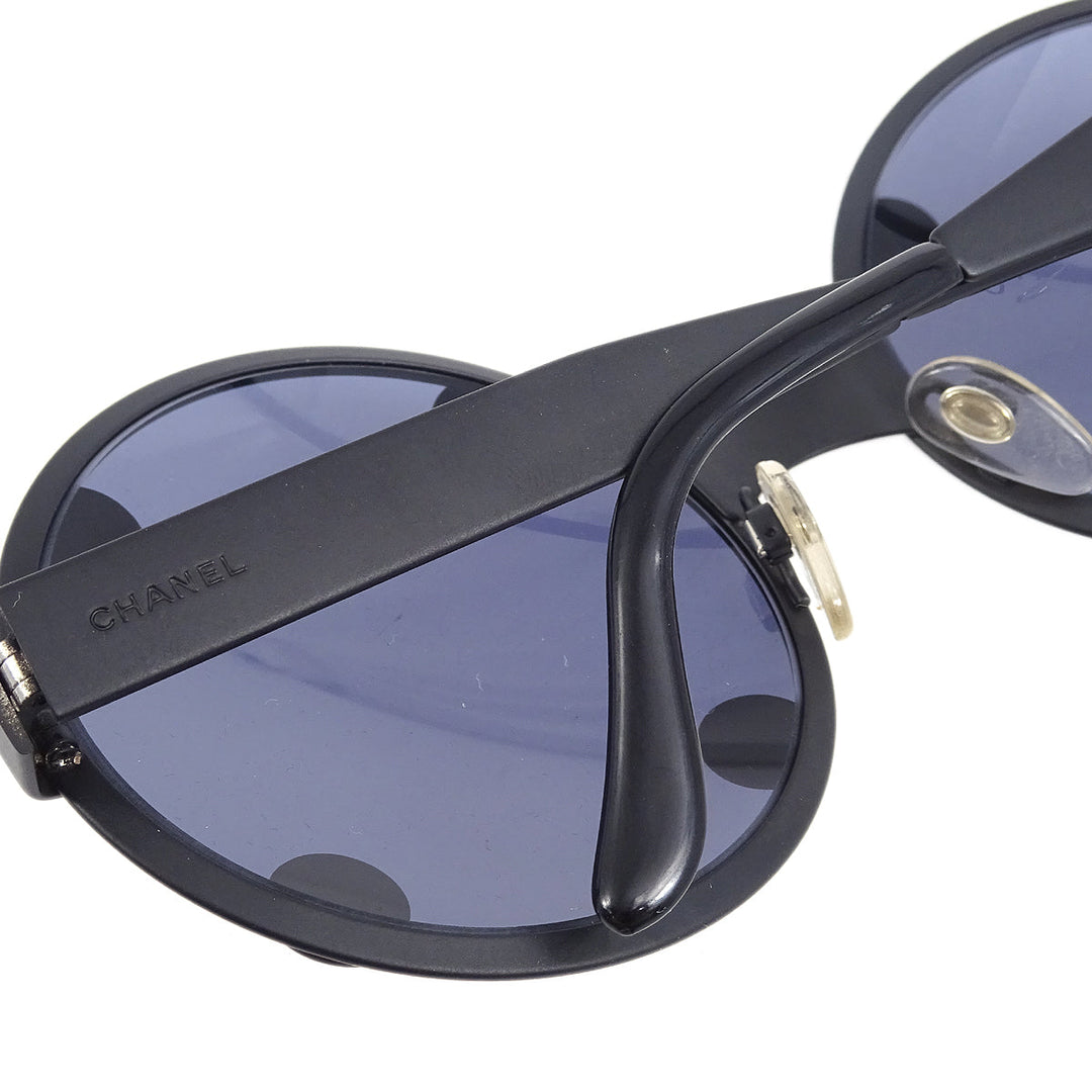 Top Quality Chanel Black Round Sunglasses Eyewear
