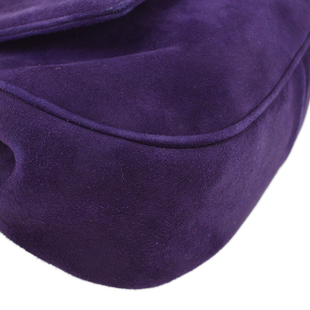 Top Quality Chanel Purple Suede Top Handle Bag
