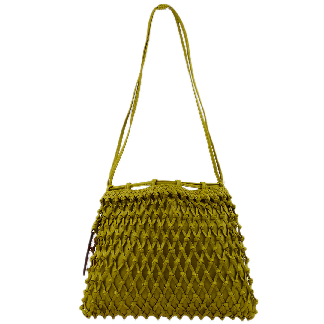Top Quality Chanel Green Lambskin Braided Shoulder Bag