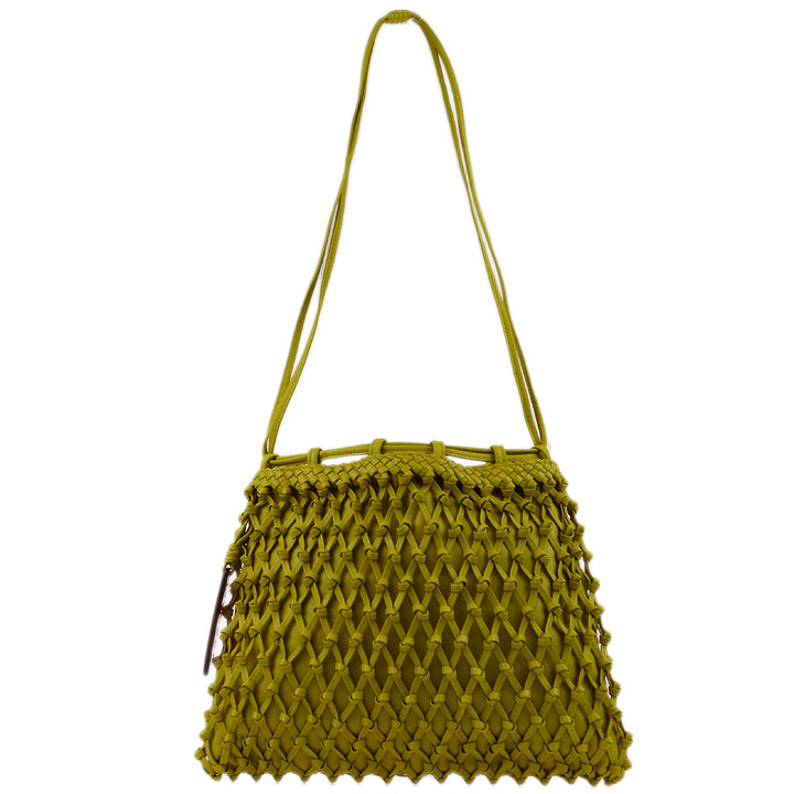 Top Quality Chanel Green Lambskin Braided Shoulder Bag