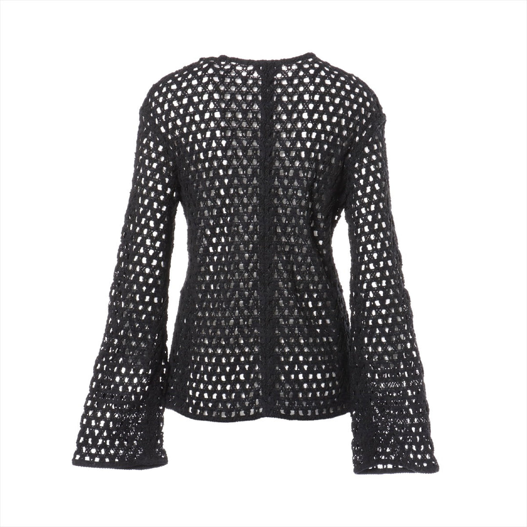 Top Quality Chanel Coconut Button P65 Cotton X Linen s Jacket 40  Black