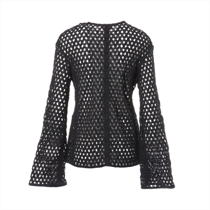 Top Quality Chanel Coconut Button P65 Cotton X Linen s Jacket 40  Black