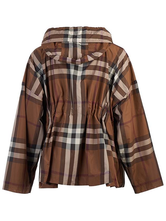 Burberry Check Hooded Jacket Dark Birch Brown