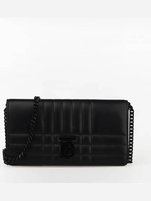 Burberry WoMen's Lola Detachable Strap Quilted Leather Long Wallet Black