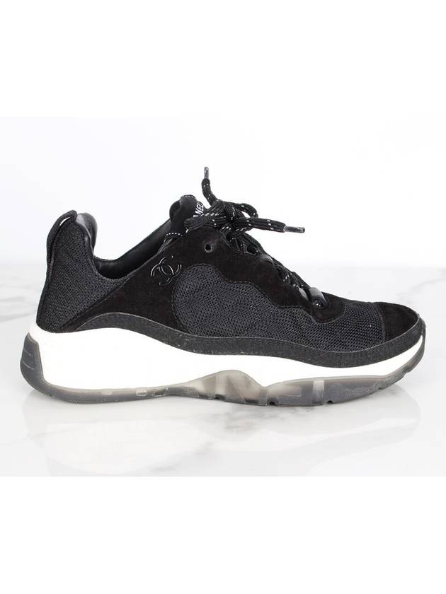 New mixed fiber quilting sneakers 36 5 235 Chanel